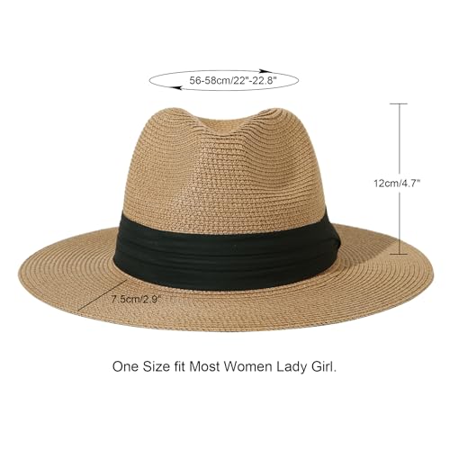 Women's Wide Brim Straw Panama Roll Up Sun Hat - UPF50+ Beach Protection
| Women's Panama Wide Brim Straw Sun Hat - UPF