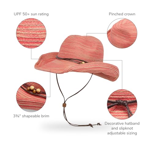 Sunday Afternoons Women's Sunset Hat for Summer Sun Protection Wide BrimTravel and Outdoor Activities Cool Sun Hat 39CM