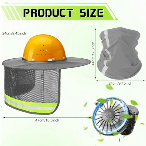 Sun Hat Shade Full Brim Hard Hat with Solar Fans and Neck Sunshade Cover for Summer Protection
| High Visibility Mesh S
