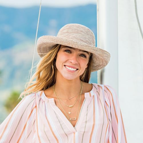 Wallaroo Hat Company Women’s Victoria Sun Hat - Wide Brim Adjustable Breathable Lightweight Summer Beach Hat
