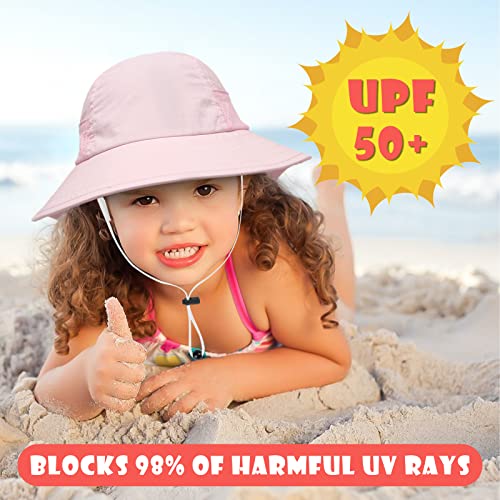 HONGTEYA Toddler Baby UPF 50+ Sun Hat Kids Summer Adjustable Bucket Wide Brim Hats for Boys Girls Age 1-7 Years  
HONGTE