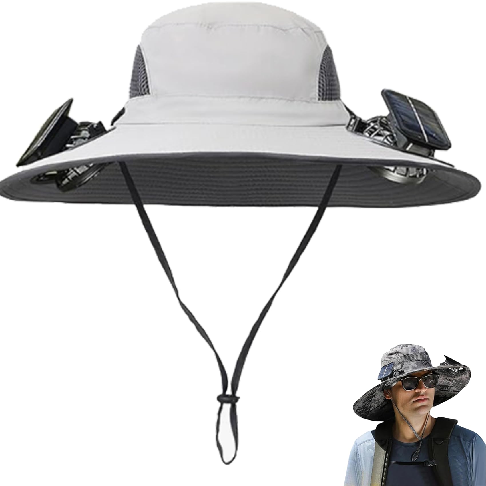 Collitt Fishing Hat with Built-in Fan - Wide Brim Solar & USB Charging for Men & Women
| Collitt Hat with Fans - Solar