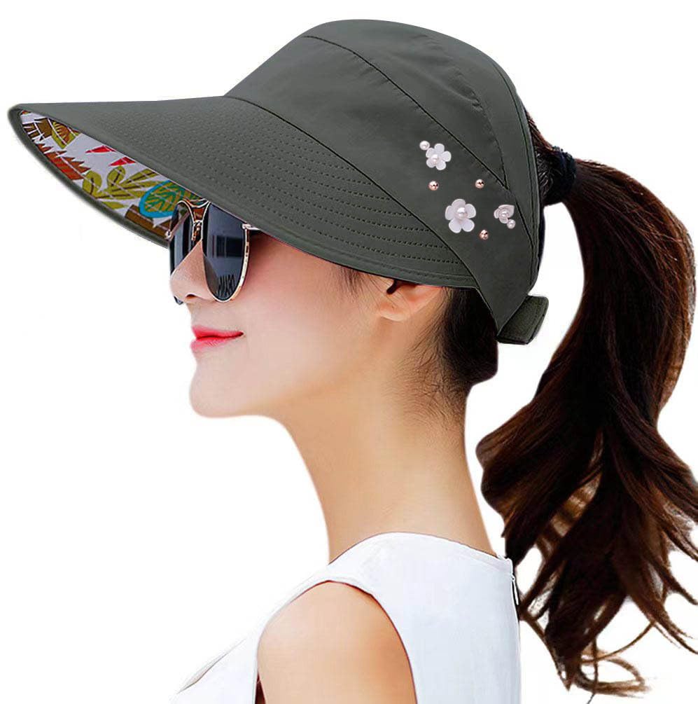 HINDAWI Women's Wide Brim Sun Hats UV Protection Floppy Beach Hats Packable Visor ClimatePartner Certified