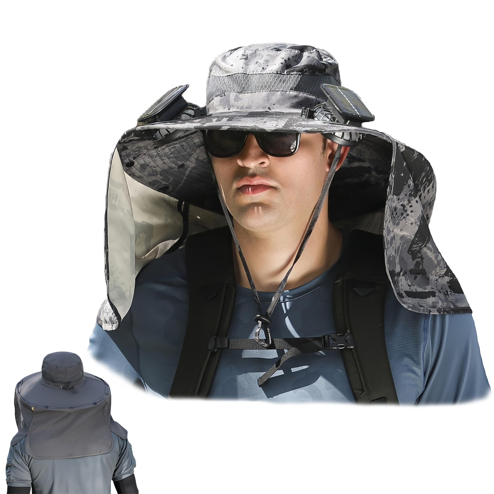 Outdoor Wide Brim Solar Fan Hat with USB Charging for Men
| Men's Outdoor Wide Brim Sun Hat with Solar Fan and USB Char