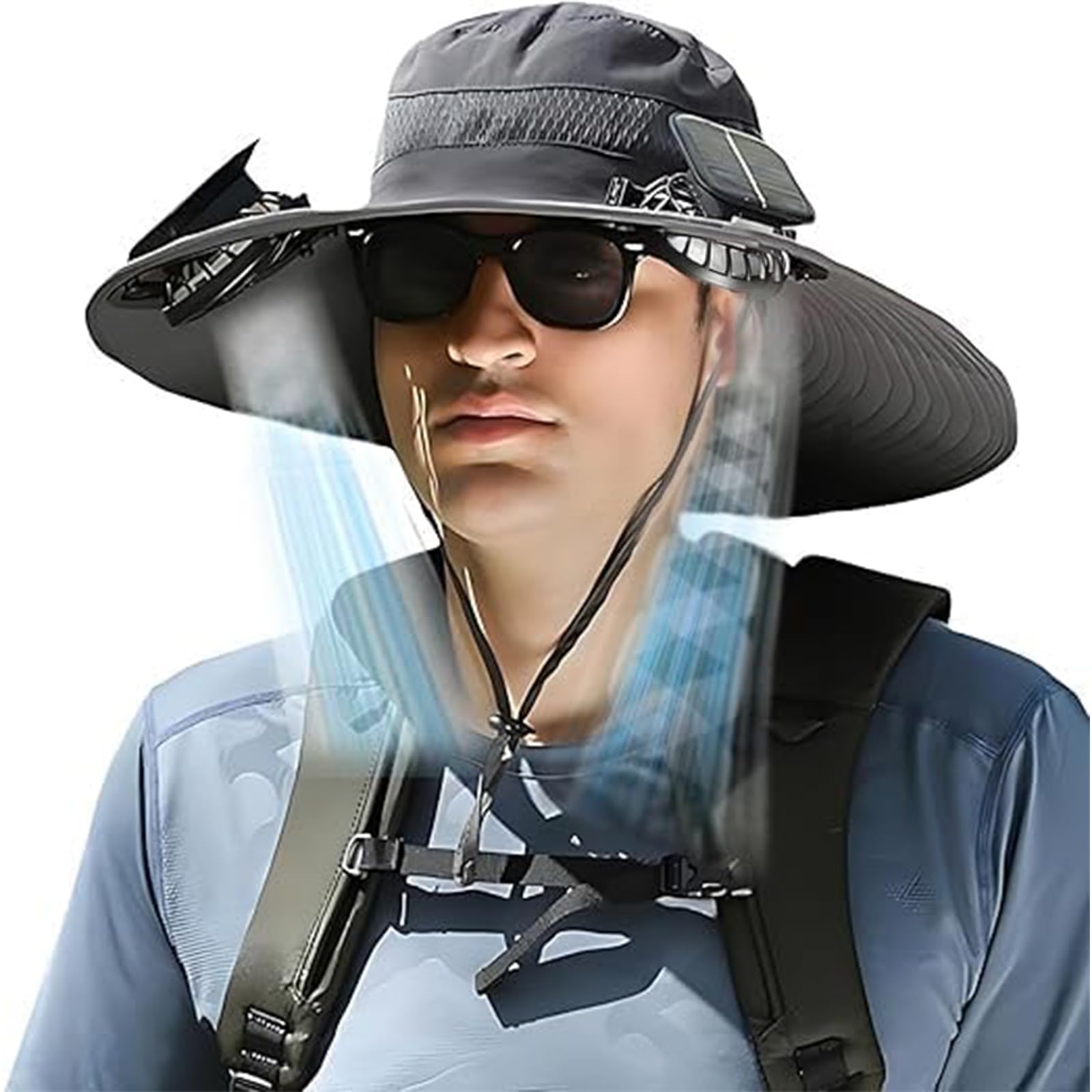 Wide Brim Solar Fan Hat for Outdoor Use - Removable & USB Charging
| Solar Fishing Hat with Wide Brim - UV Protection a